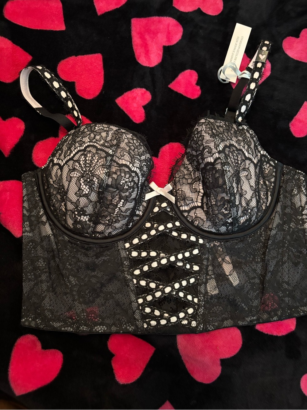 Victoria's Secret Black Corset Bra Size Large BNWT A00428